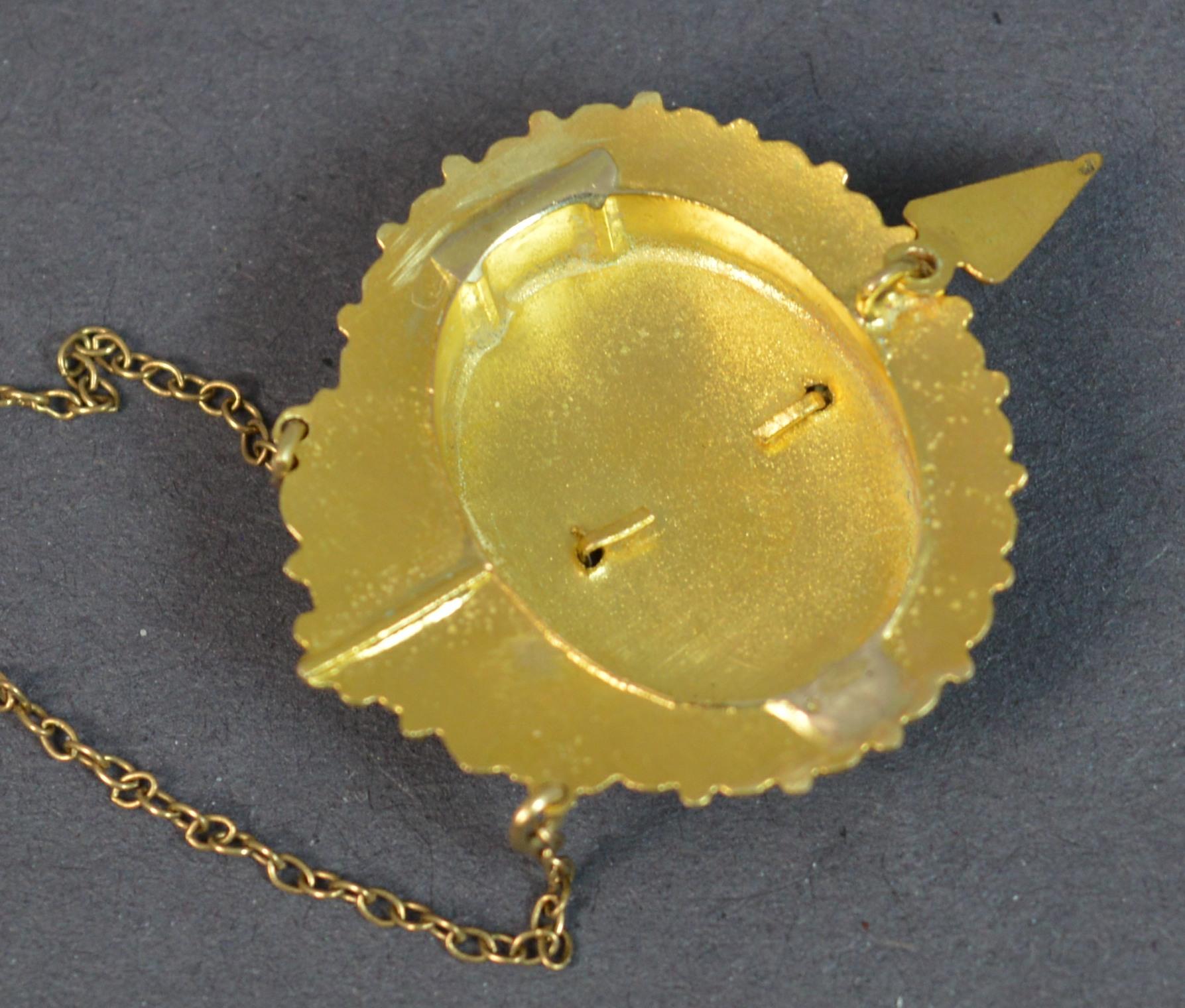Georgian 15 Carat Gold Giardinetti Pendant and Chain 2
