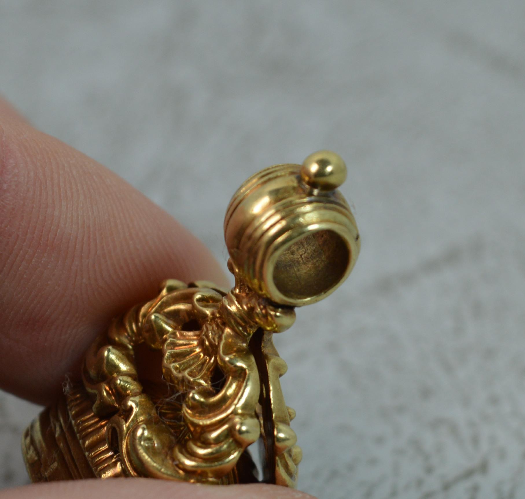 Women's Georgian 15ct Gold Foiled Amethyst Fob Seal Pendant