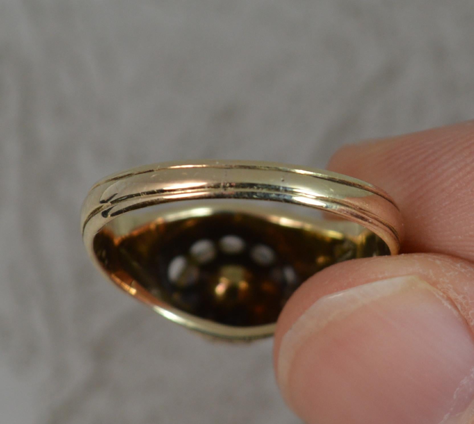 Georgian 15 Carat Gold Rose Cut Diamond Solitaire Enamel Ring 2