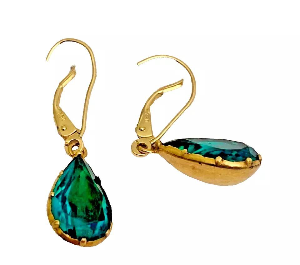 Georgian 15ct Rose Gold Green Paste Rivière Necklace Pendant Earring Set 1700's For Sale 7
