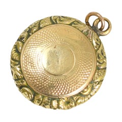 Georgian 15k Gold Enamel Memento Mori Skull Locket Charm, Circa 1820