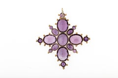 Georgianischer Sternanhänger aus 15-Karat-Gold und Amethyst, um 1820