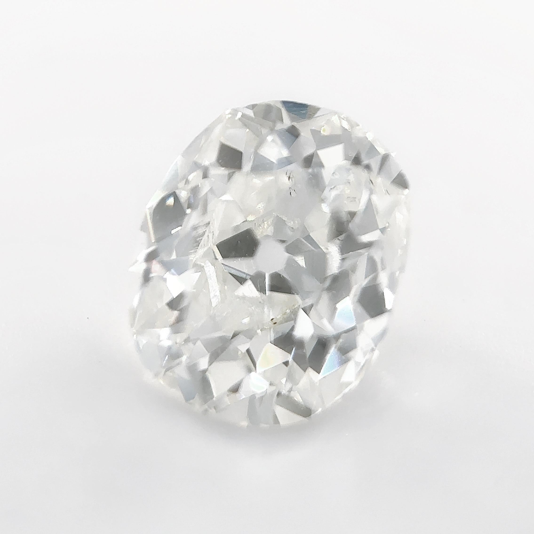Georgien Bague géorgienne de 1,69 carats de diamant en vrac de taille ancienne avec bague  en vente