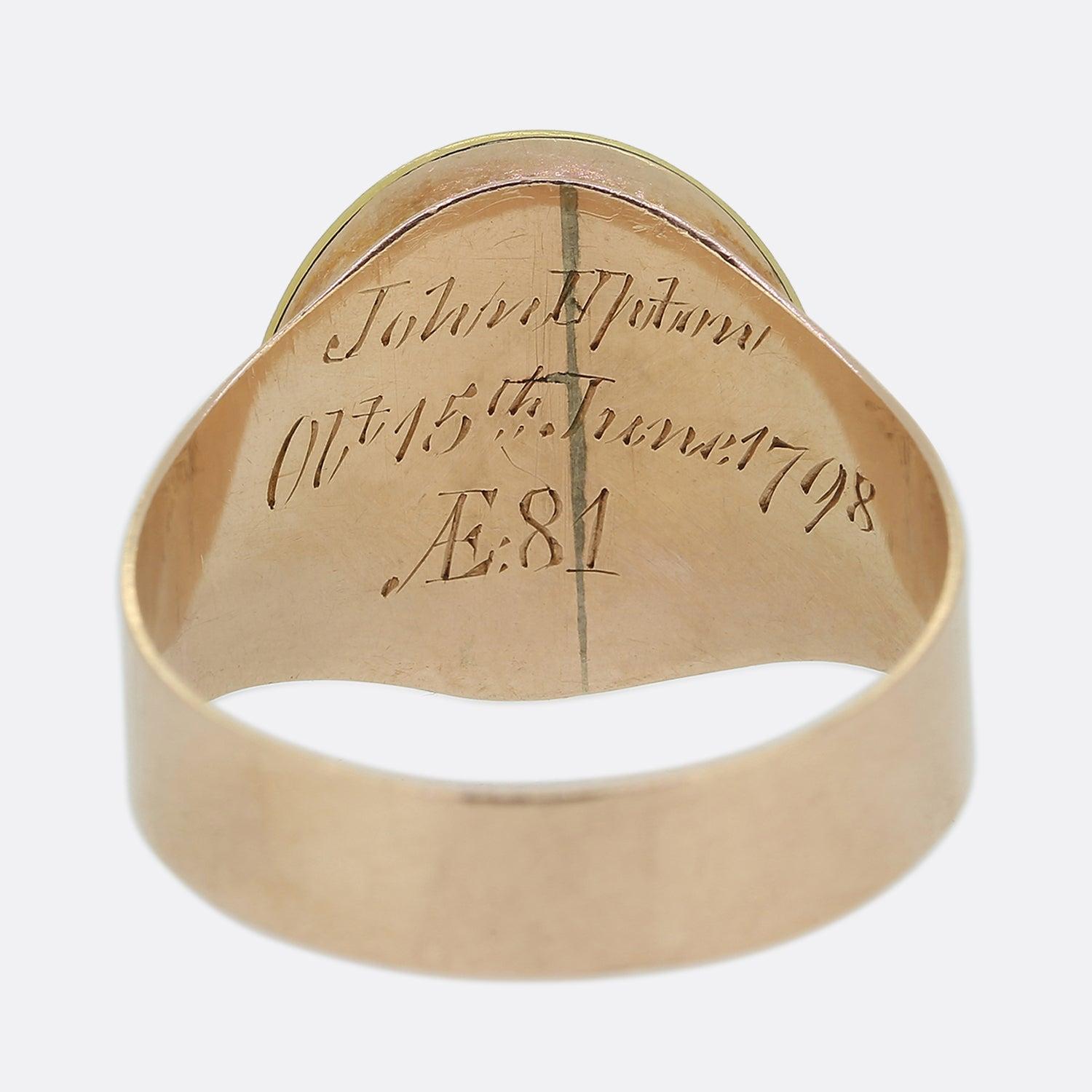 Women's Georgian 1790s Mourning Ring For Sale