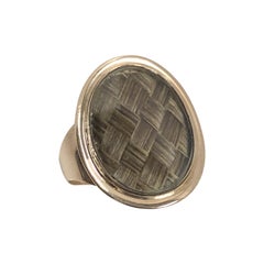 Georgian 1795 Mourning Memento Gold and Woven Hair Ring