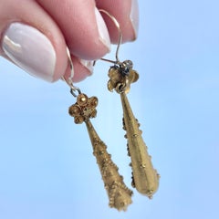 Georgian 18 Carat Gold Cannetille earrings
