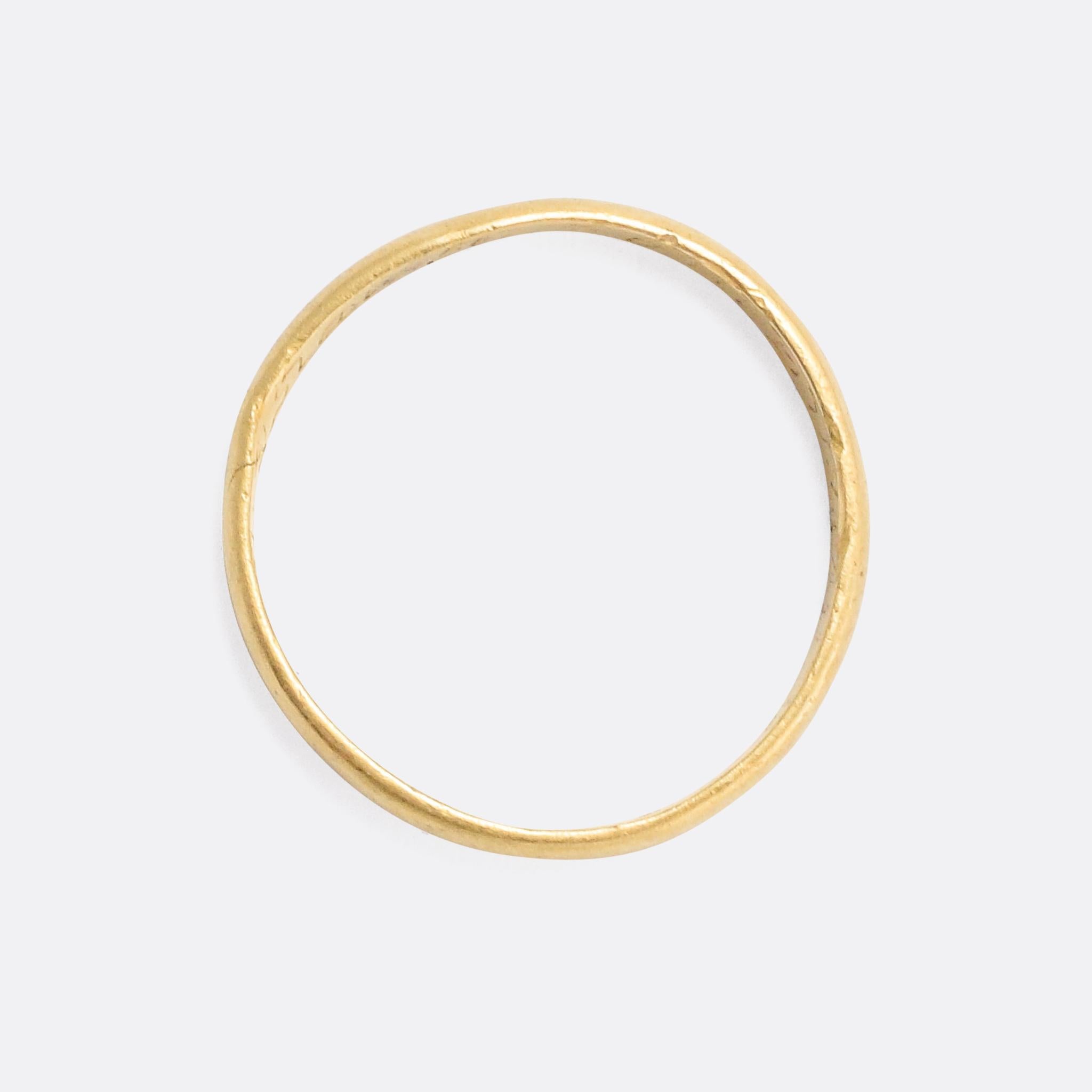 Women's Georgian 18 Karat Gold Posy Ring 