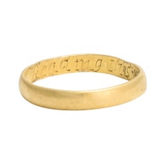 Georgian 18 Karat Gold Posy Ring "Read This Wish Me A Kiss"
