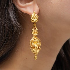 Georgian 18 Karat Gold Reversible Drop Earrings, Circa 1820
