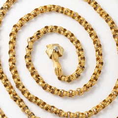 Georgian 18 Karat Handmade Chain with Hand Clasp in Original Fitted Box