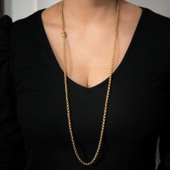 Georgian 18 Karat Yellow Gold Handmade Long Chain, circa 1820
