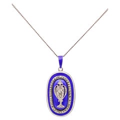 Collana GEORGIANA 1820 in argento smaltato bianco e blu con marcasite