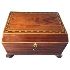 Georgian 1820 Harewood, Ebony and Boxwood Inlaid Tulipwood Box