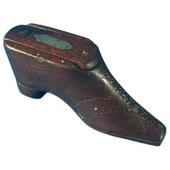Antique Georgian 1840 Mahogany Snuff Shoe