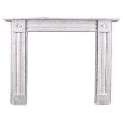 Georgian 1840 Style Bullseye Fireplace Mantel in Italian White Carrara Marble