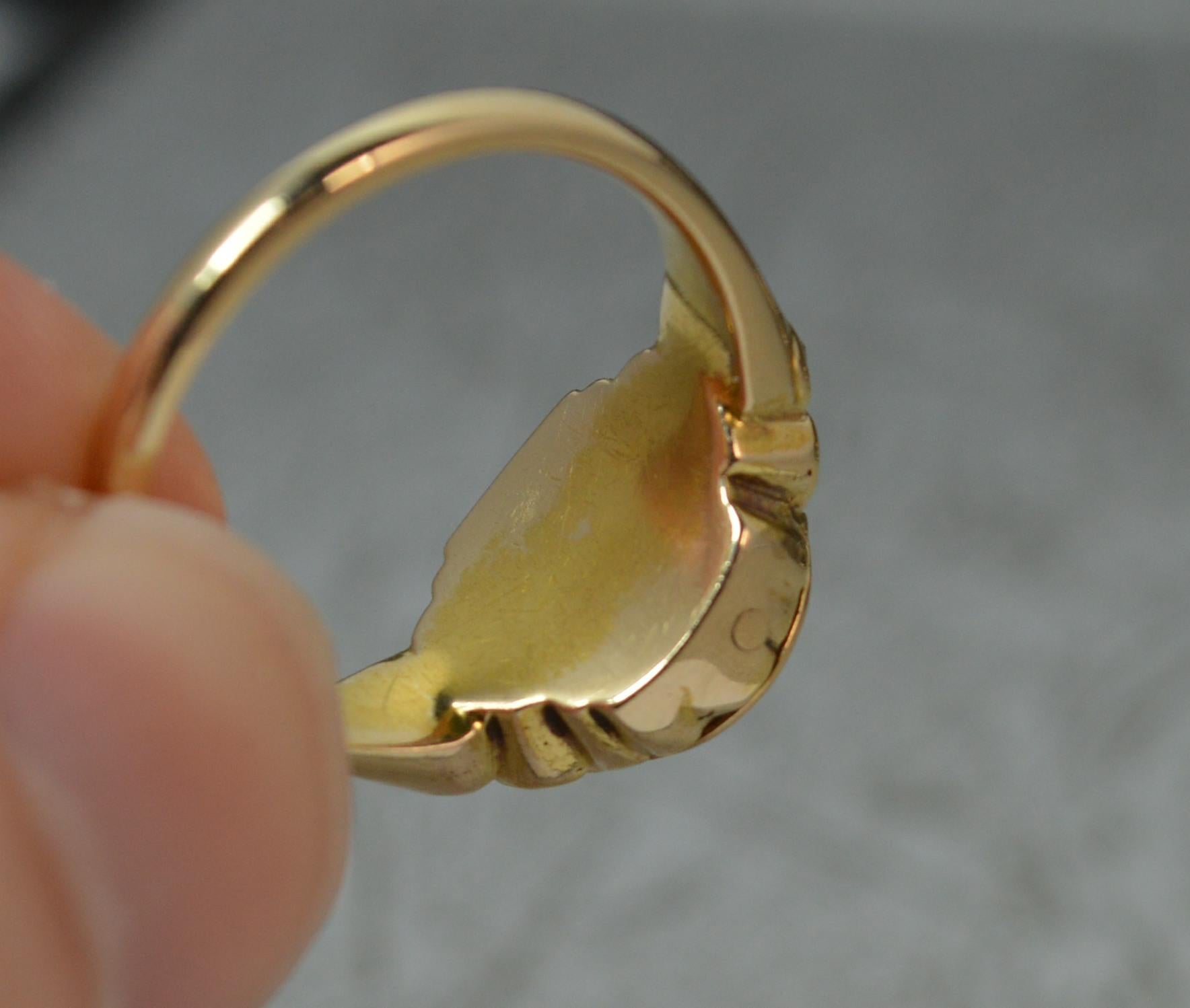 Georgian 18 Carat Gold 1 Carat Diamond Enamel Cluster Ring In Good Condition In St Helens, GB