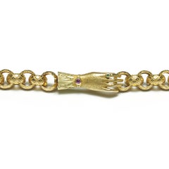 Georgian 18 Carat Gold Long Chain with Hand Clasp