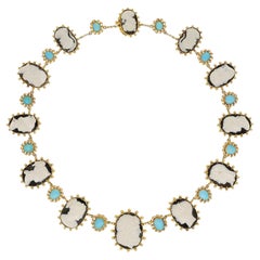 Collar georgiano de oro amarillo de 18 ct con camafeo de dioses olímpicos Circa 1830