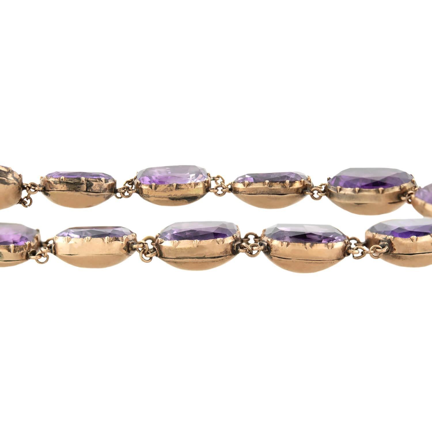 Collar Riviera Georgiana de Amatista 18k con Colgante de Cruz de Malta en Bueno Estado en Narberth, PA