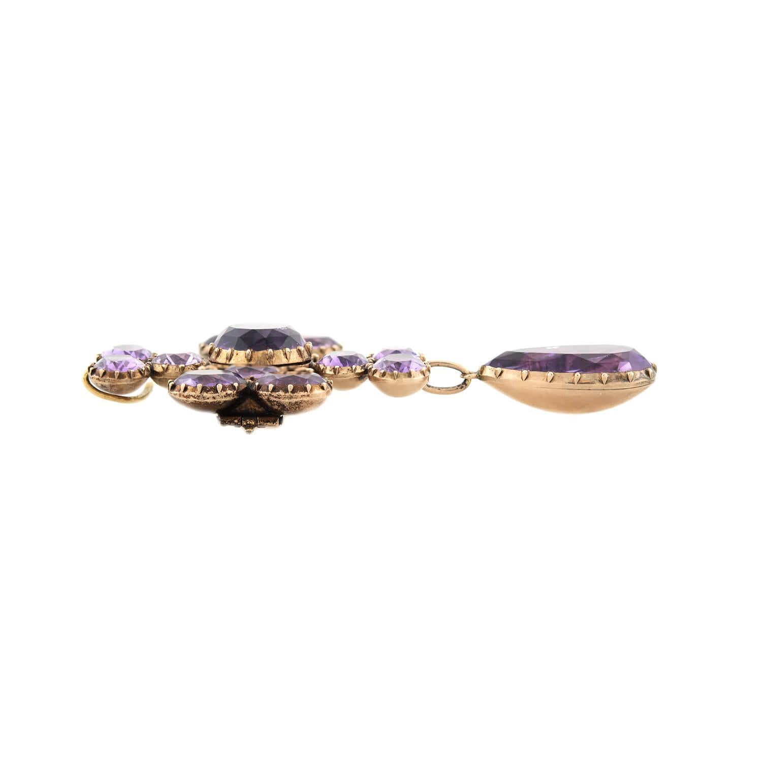 Collar Riviera Georgiana de Amatista 18k con Colgante de Cruz de Malta 1