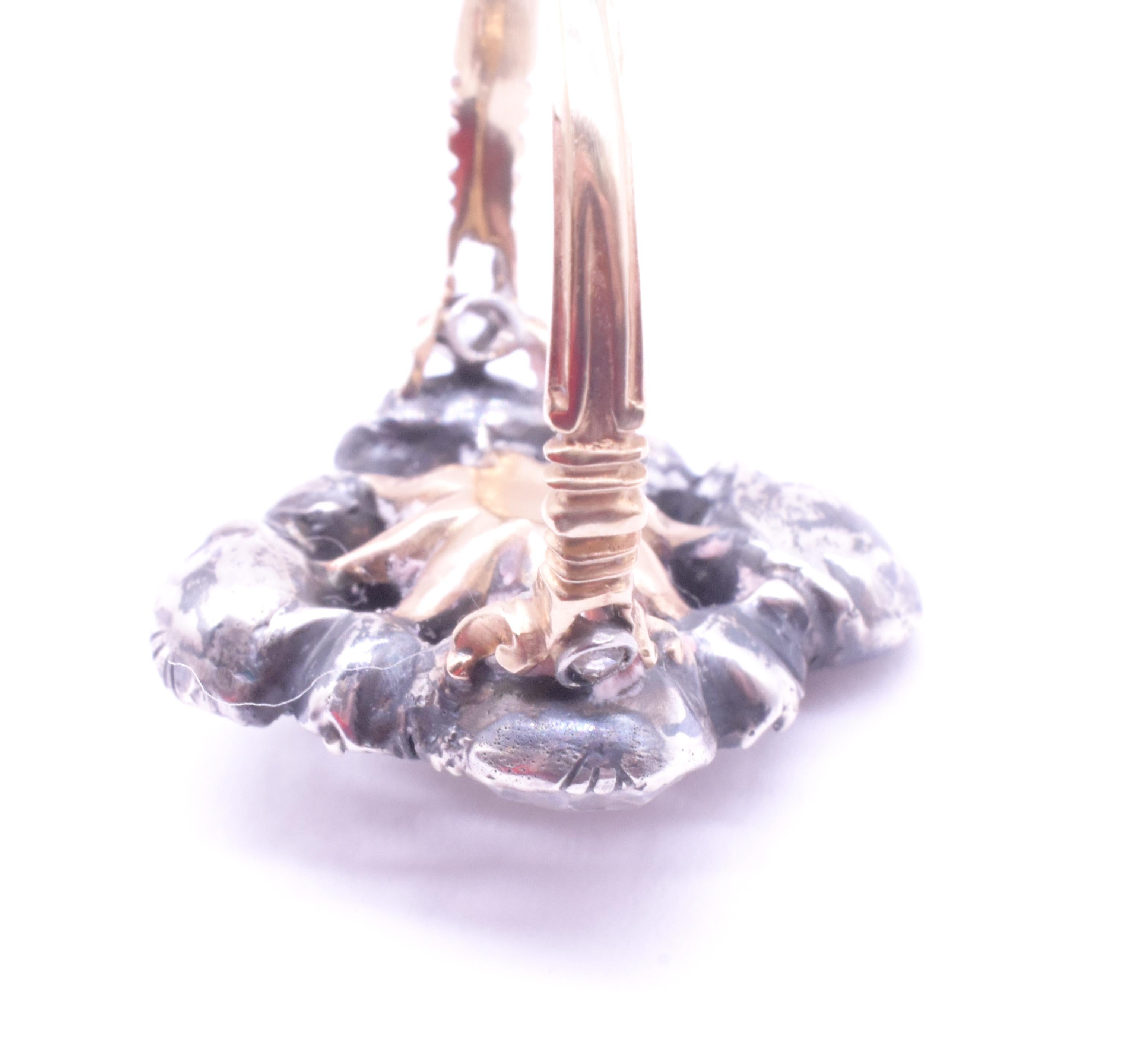 Giorgio III Anello a grappolo di diamanti georgiano in argento e 18 carati a forma di diamante figurato del 1810 ca. in vendita