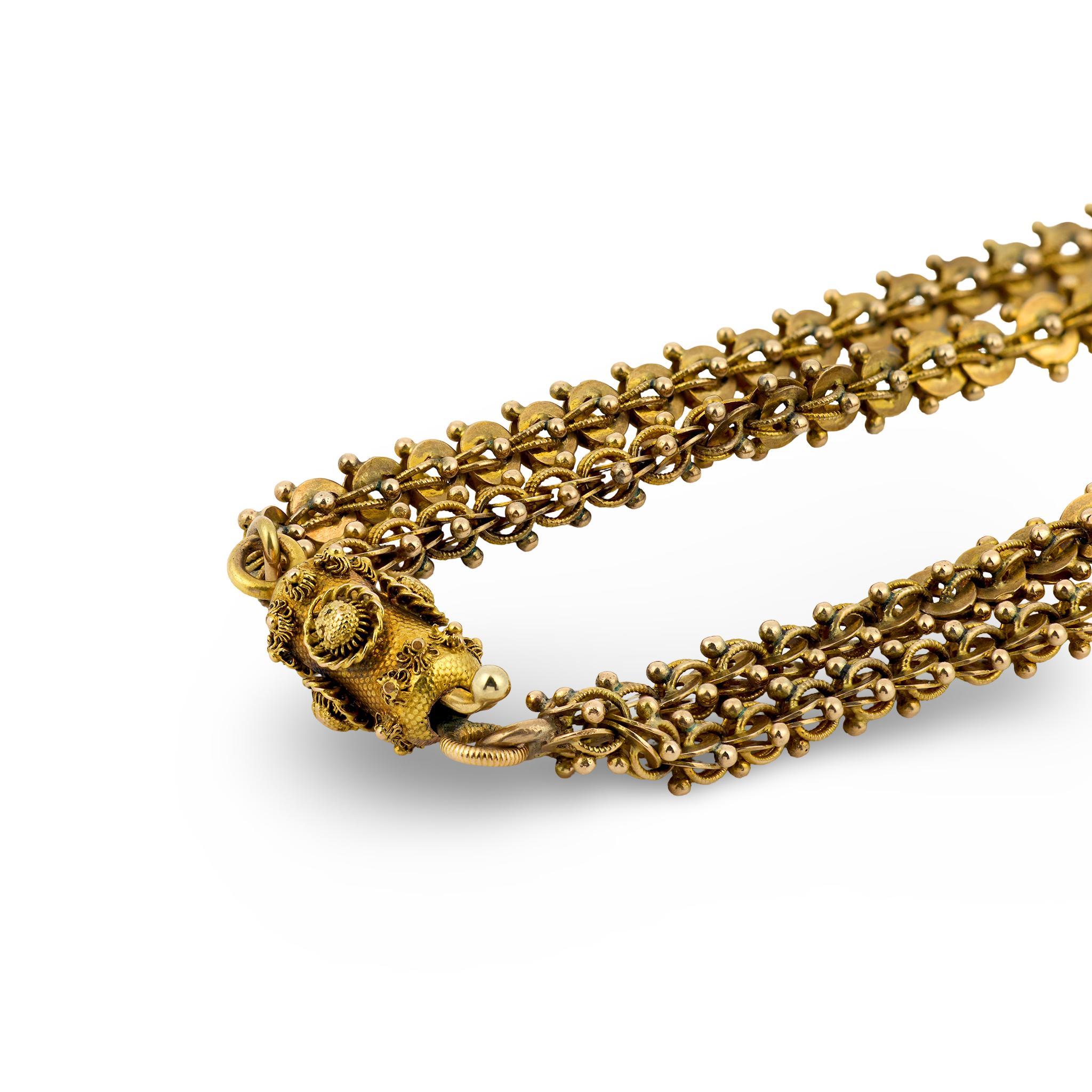 Georgian 18k Double-Strand Chain Necklace 19