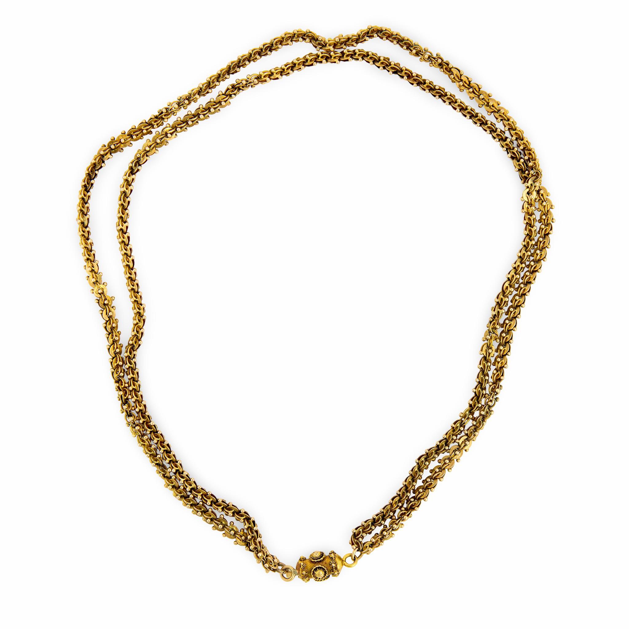 Georgian 18k Double-Strand Chain Necklace 19
