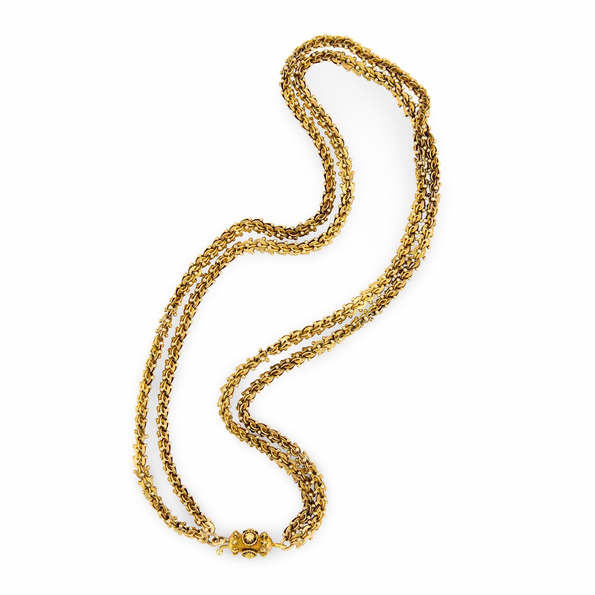 Georgian 18k Double-Strand Chain Necklace 19