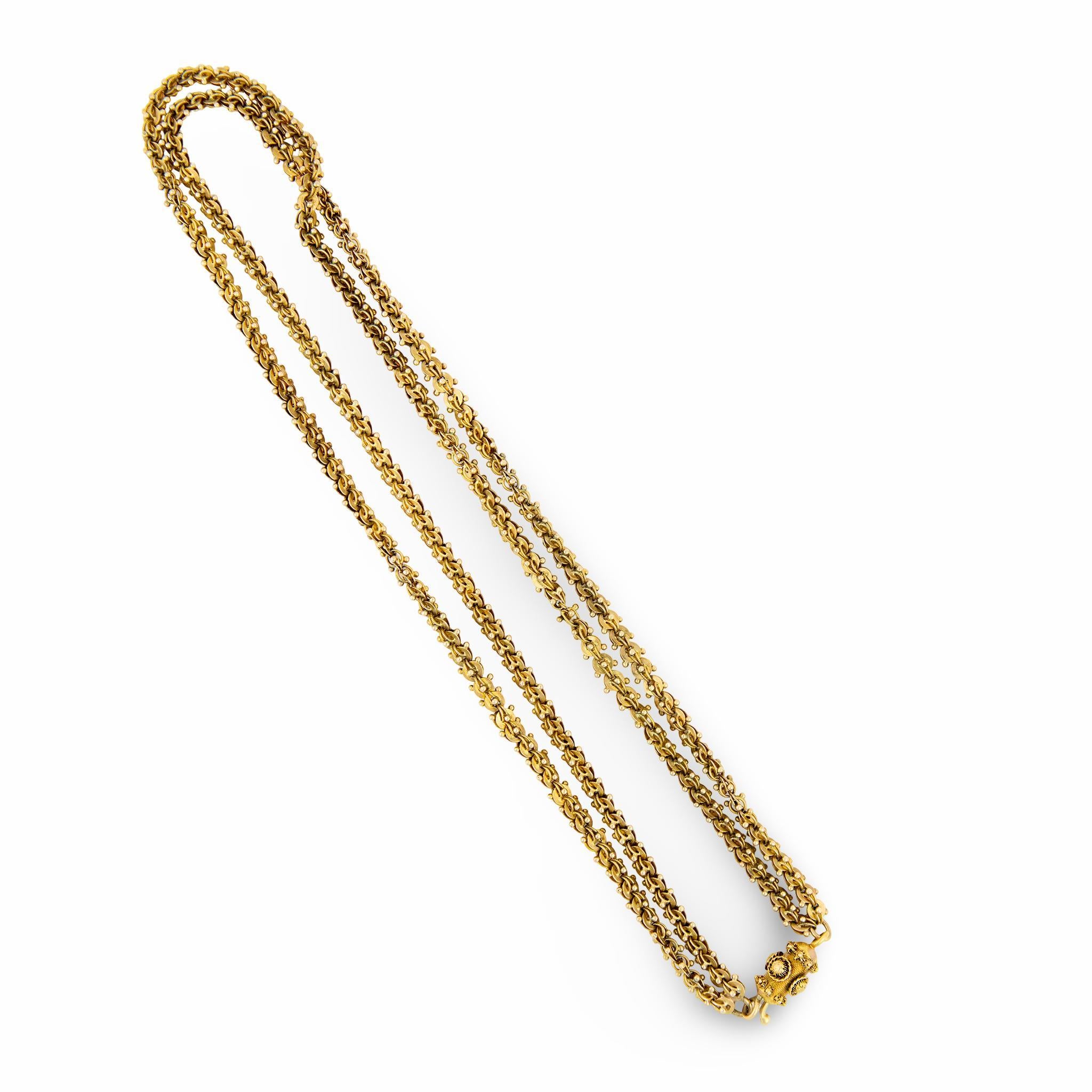 Georgian 18k Double-Strand Chain Necklace 19