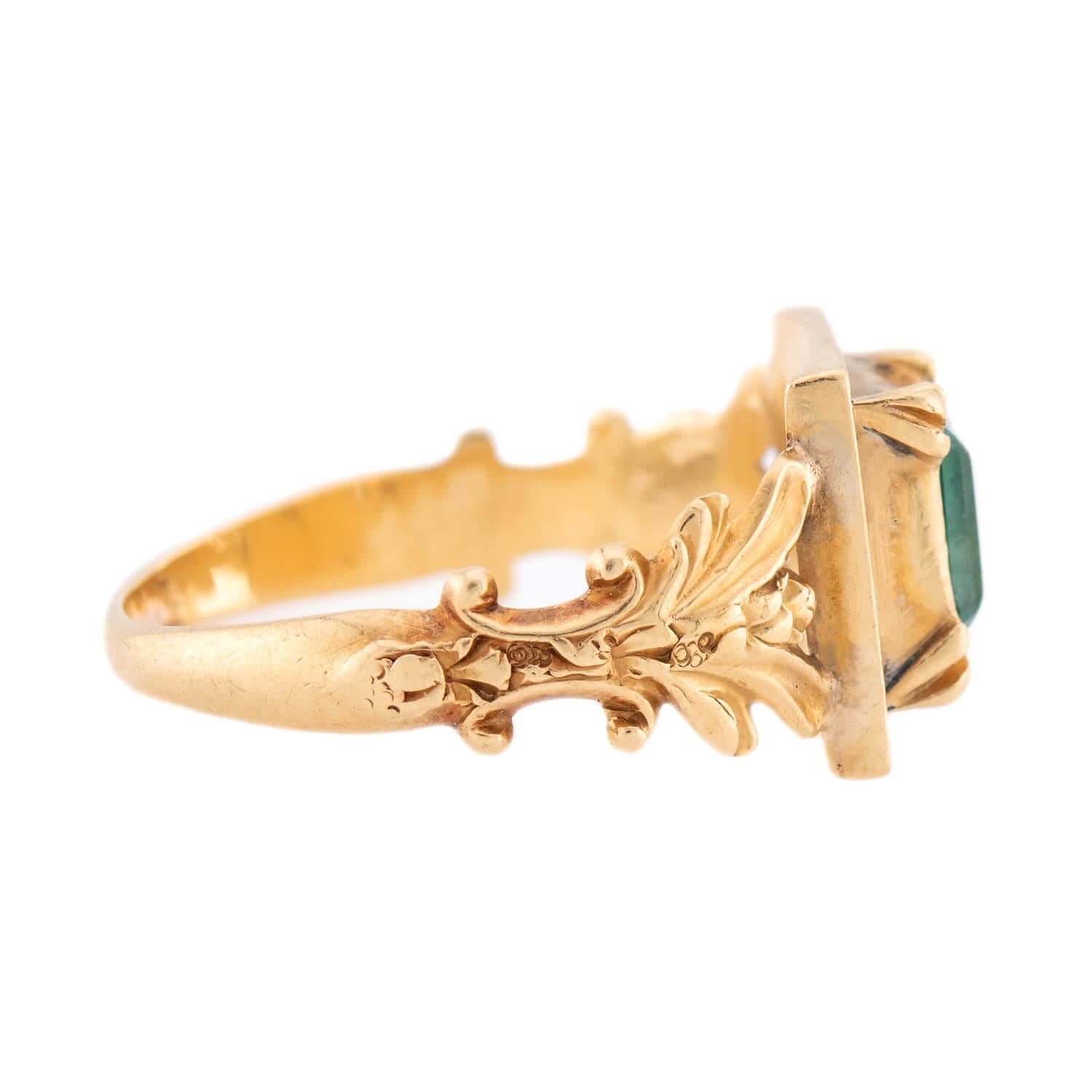 Georgien Bague géorgienne en émeraude 18k en vente