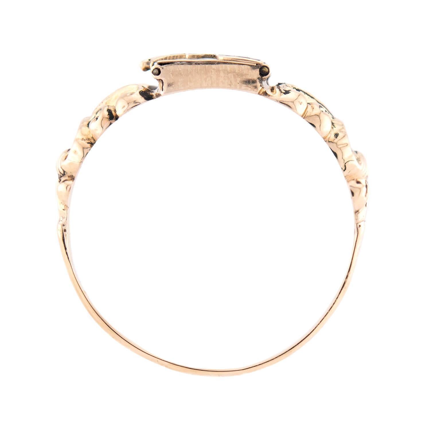 Georgischer 18k Emaille Medaillon Ring (Georgian) im Angebot