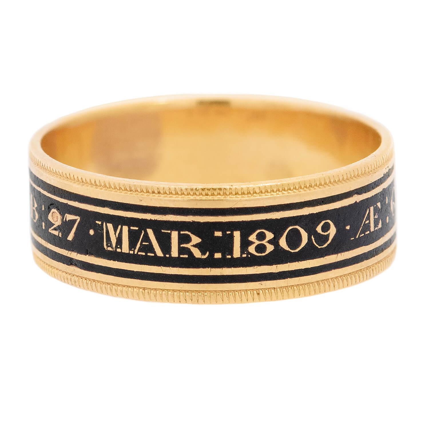 Georgian 18k Enamel Wedding Band Damen im Angebot