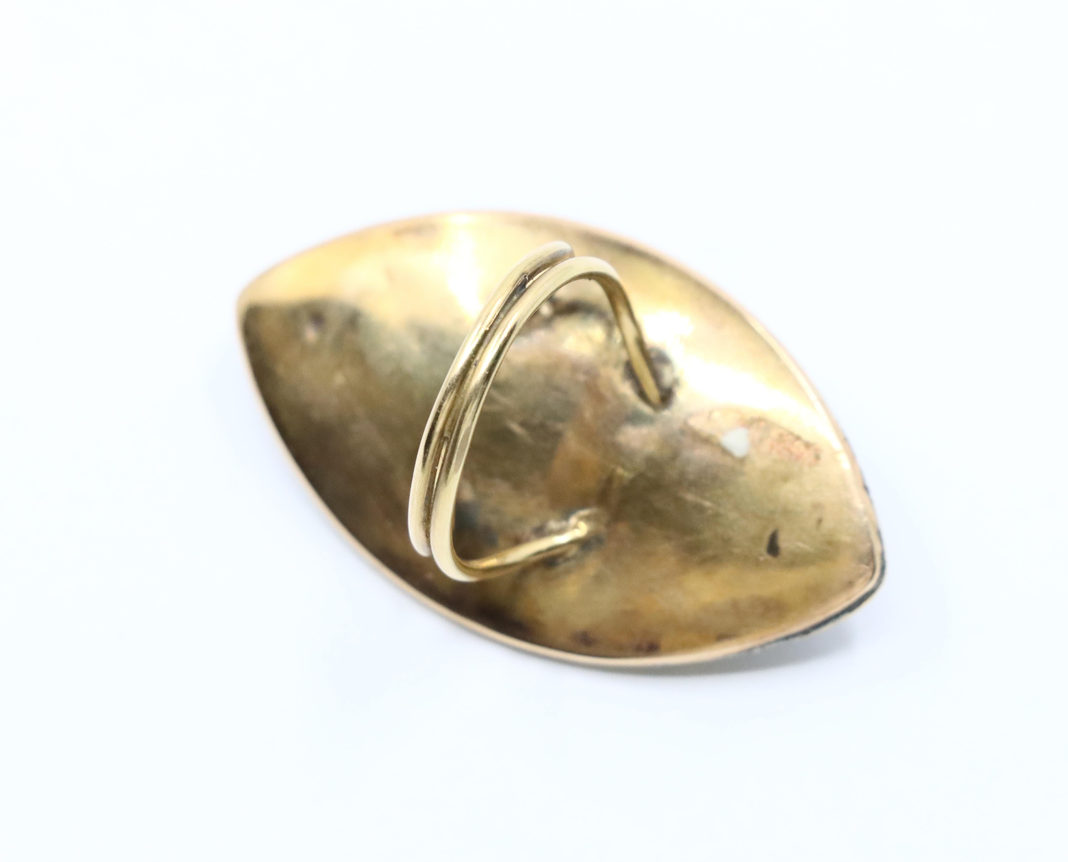 Georgian 18K  Gold Blue Enamel Diamond Ring For Sale 1