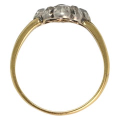 Georgian 18k Gold & Silver Diamond Cluster Ring, Circa 1830