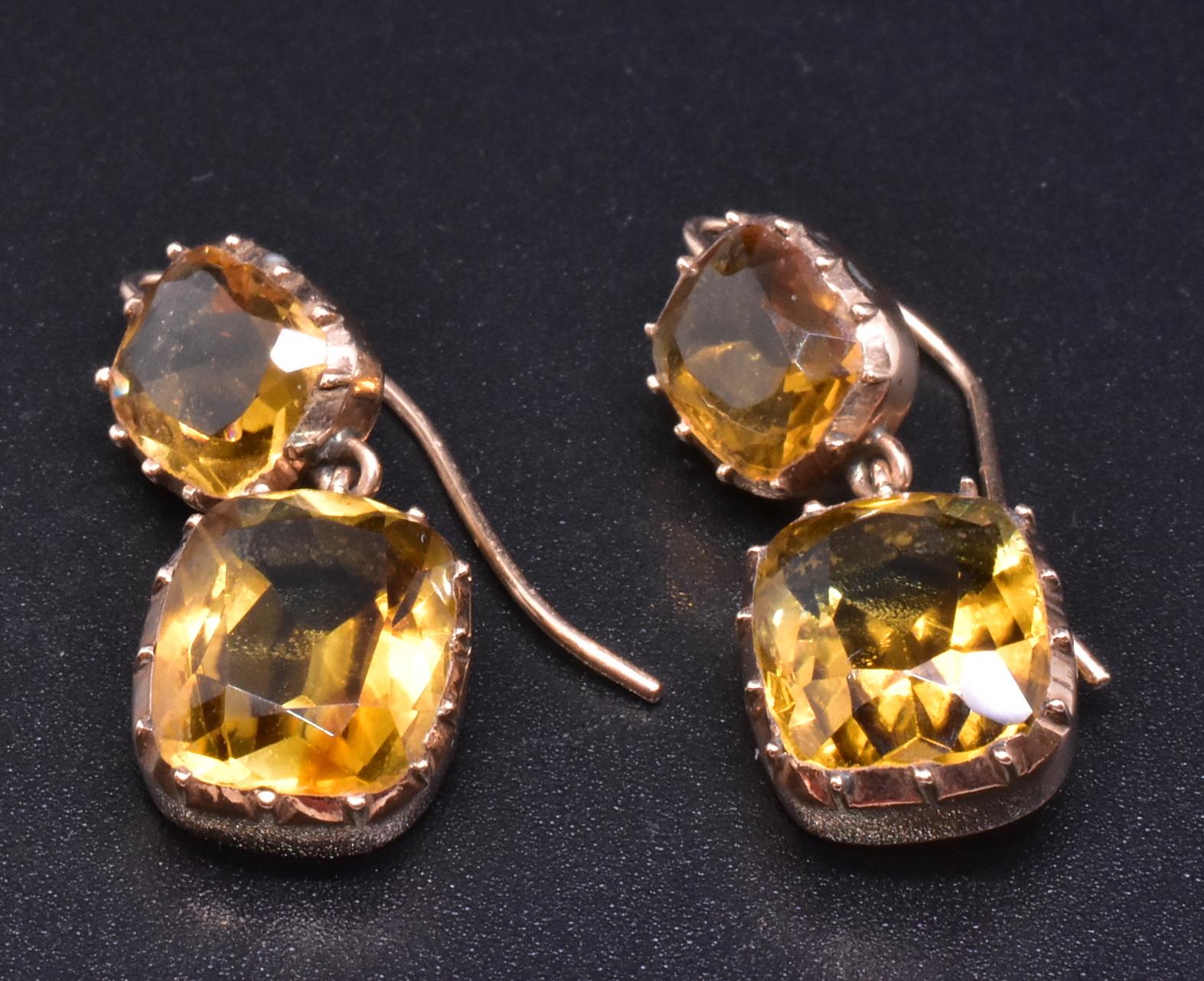 vintage citrine earrings