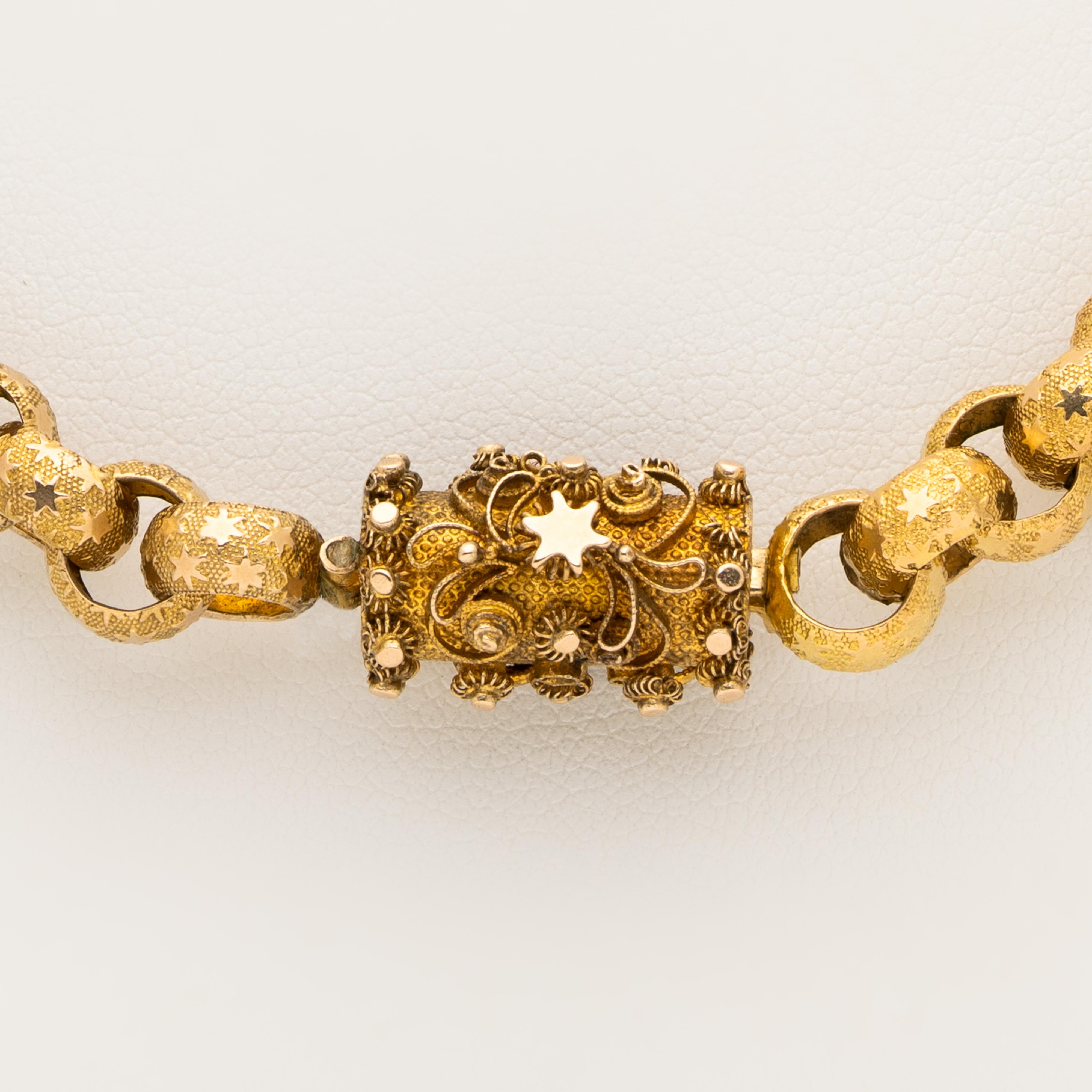 Women's or Men's Georgian 18 Karat Yellow Gold Handmade Short Collar, circa 1800
