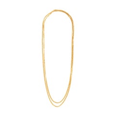 Georgian 18 Karat Yellow Gold Long Muff Chain