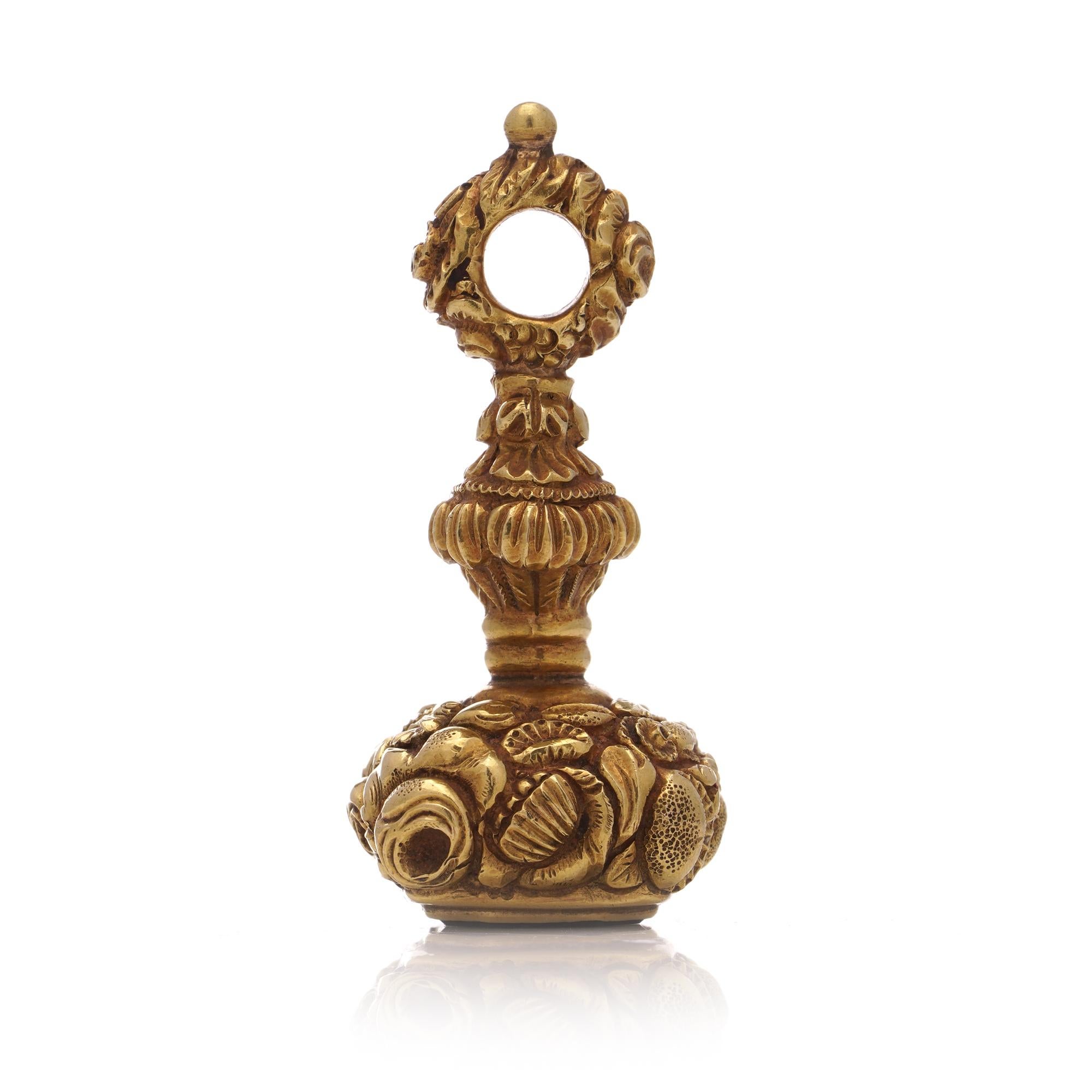 Sigillo georgiano in oro 18kt con incastonatura di corniola in vendita 1