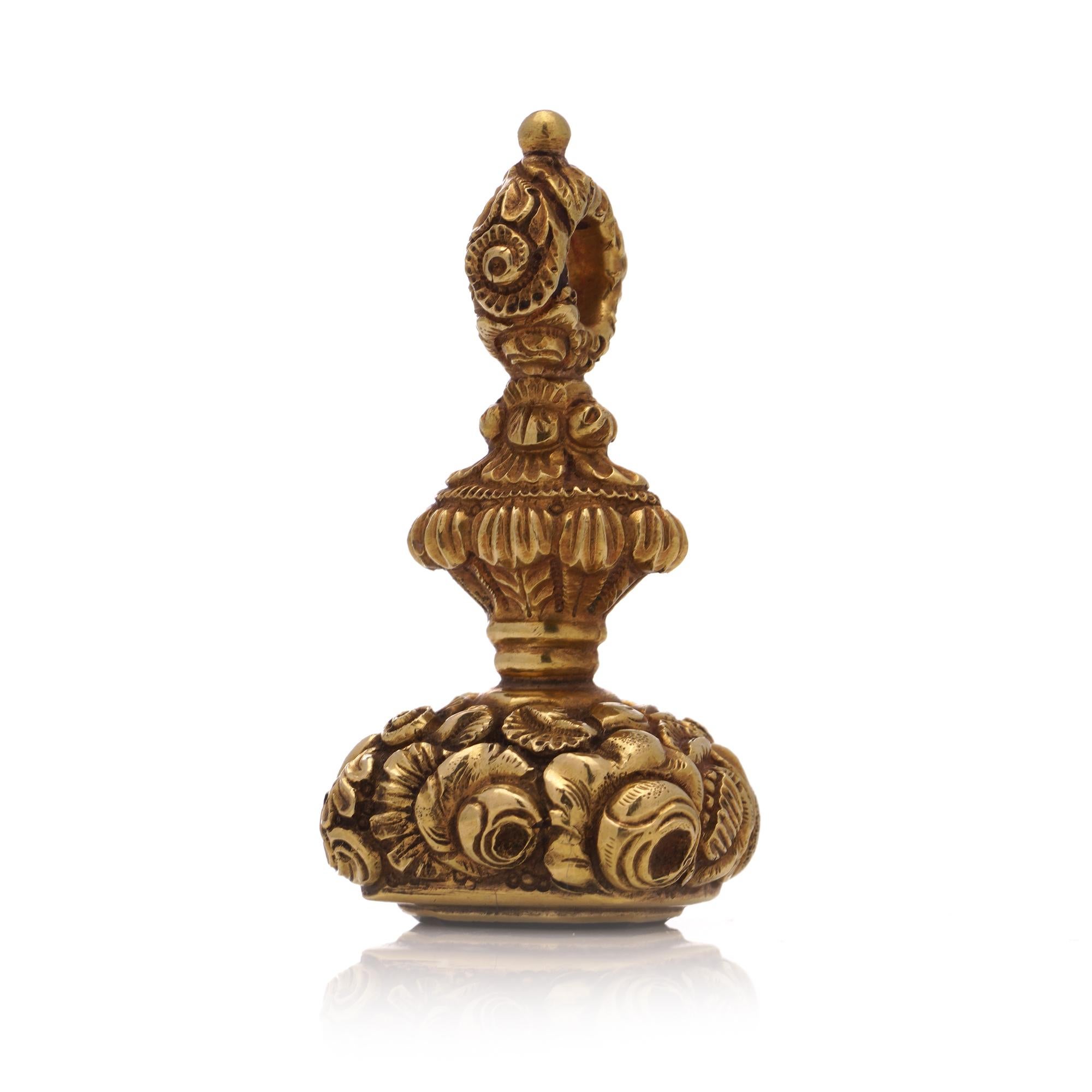Sigillo georgiano in oro 18kt con incastonatura di corniola in vendita 2
