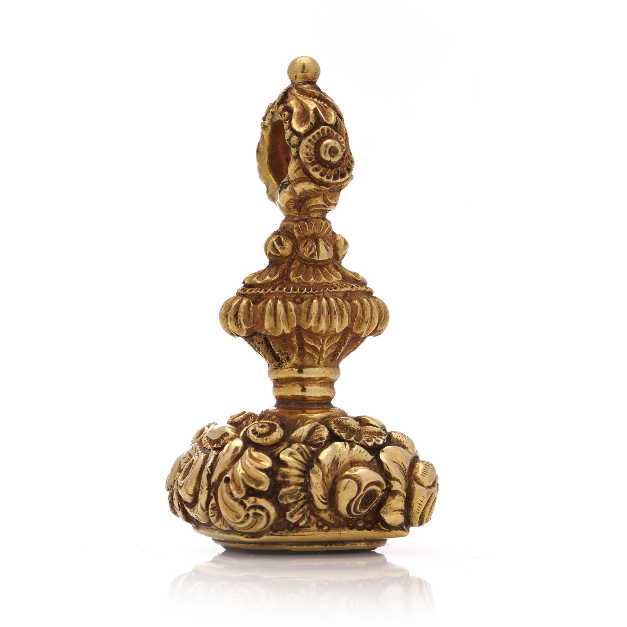 Sigillo georgiano in oro 18kt con incastonatura di corniola in vendita 3