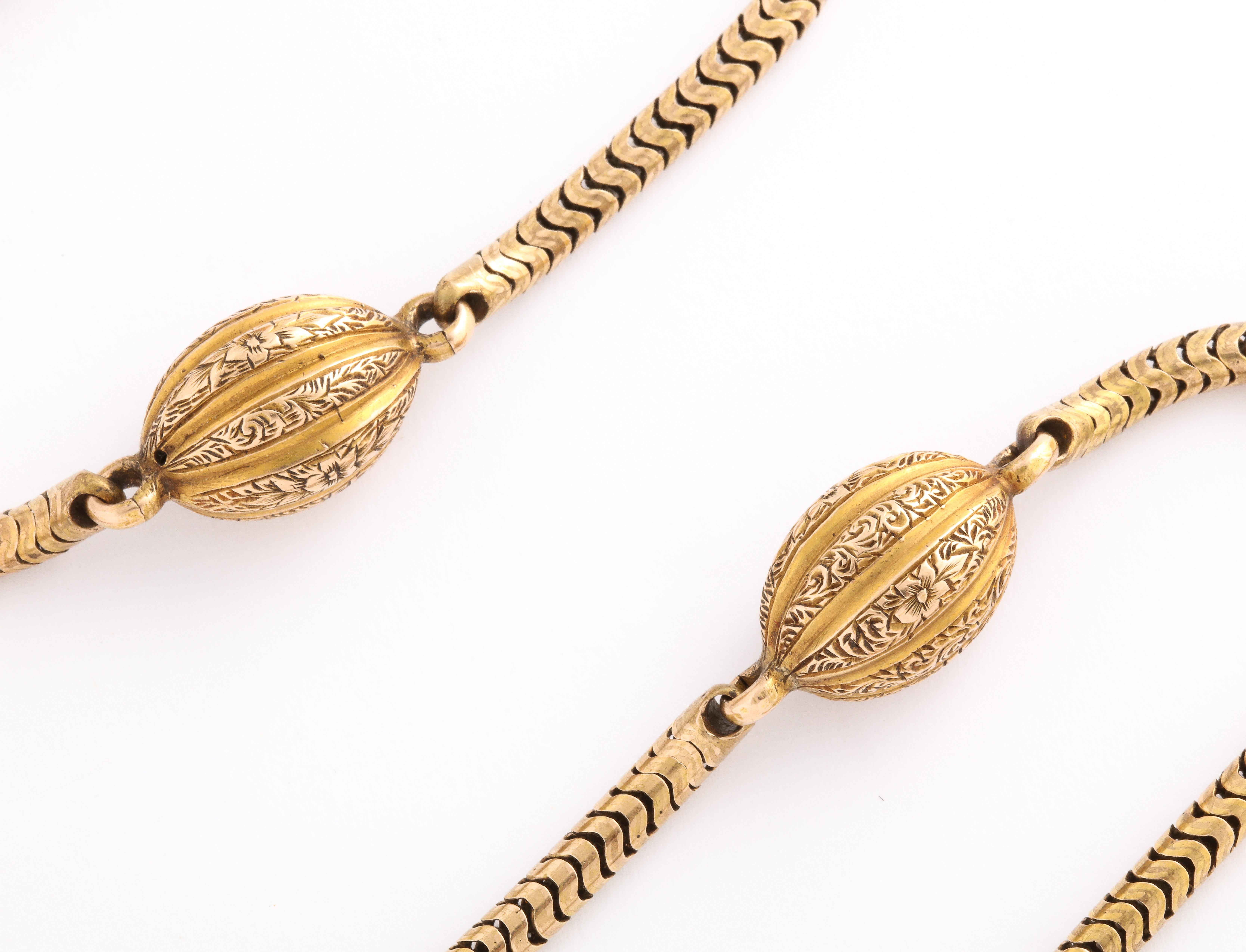 George III Georgian 18Kt Snake Chain with Melon Links