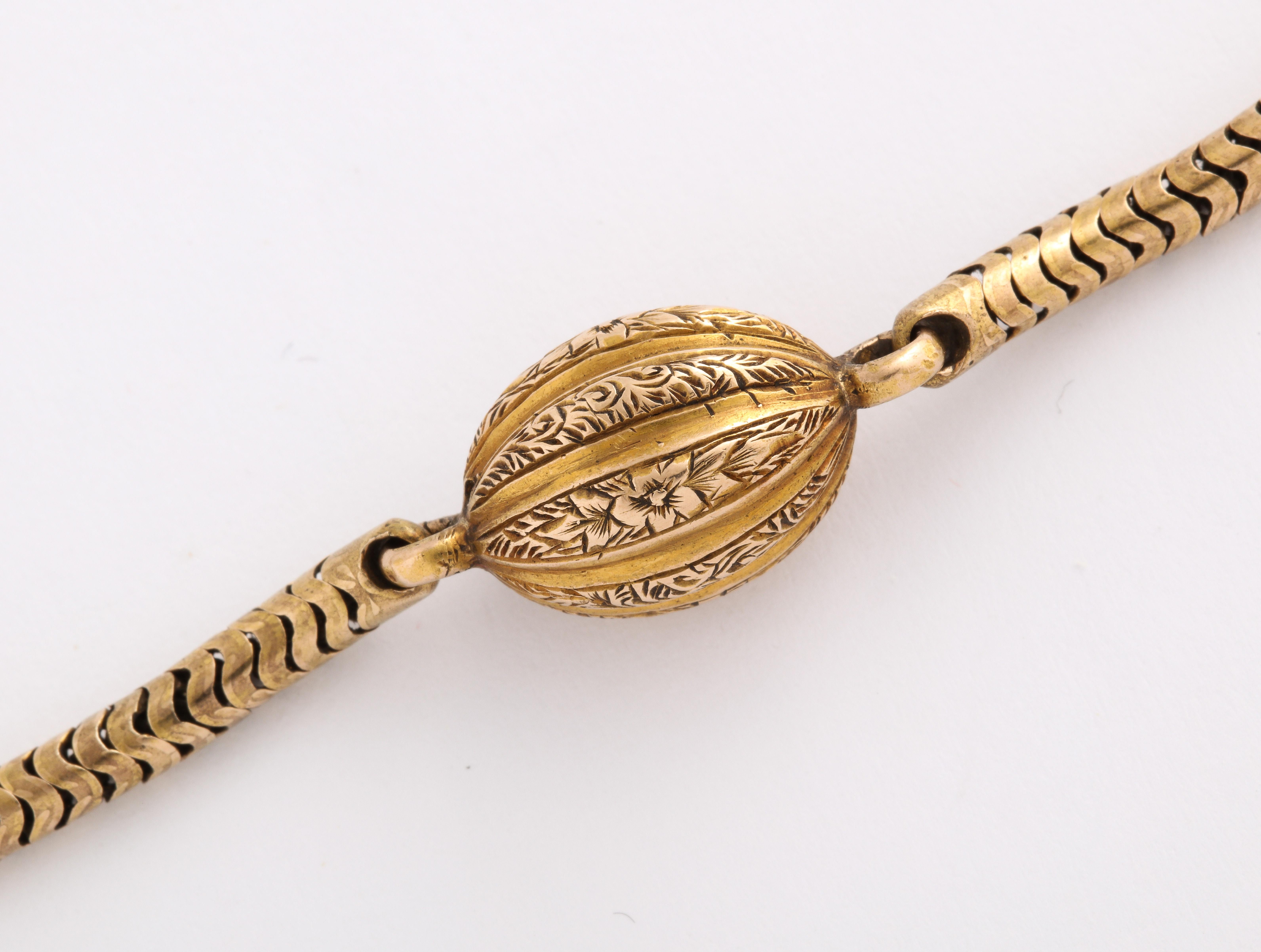 Women's or Men's Georgian 18Kt Snake Chain with Melon Links