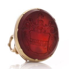 Georgian 18kt Yellow Gold Carnelian Intaglio Seal Fob/Pendant
