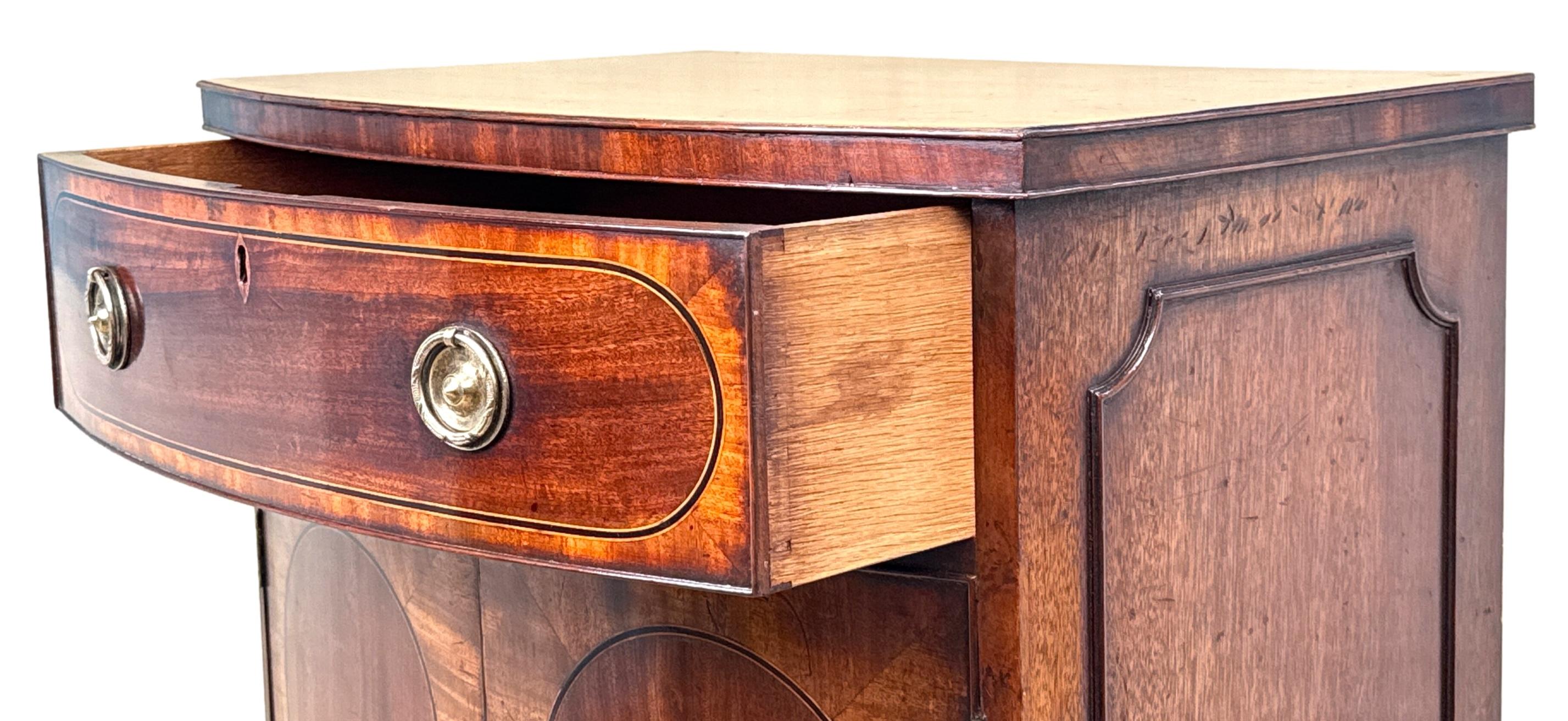George III Georgian 18th Century Bowfront Side Cupboard For Sale