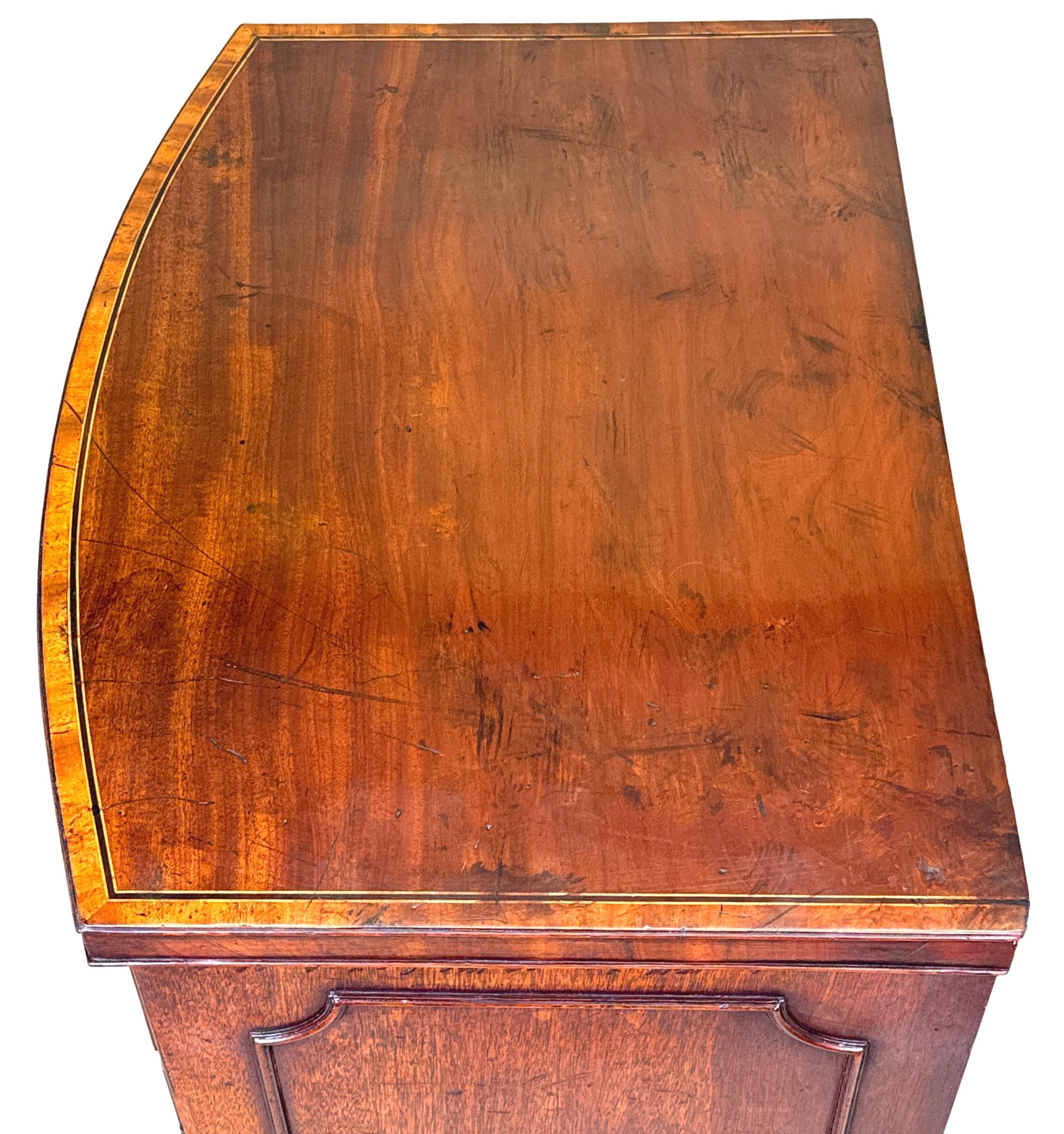 English Georgian 18th Century Bowfront Side Cupboard For Sale