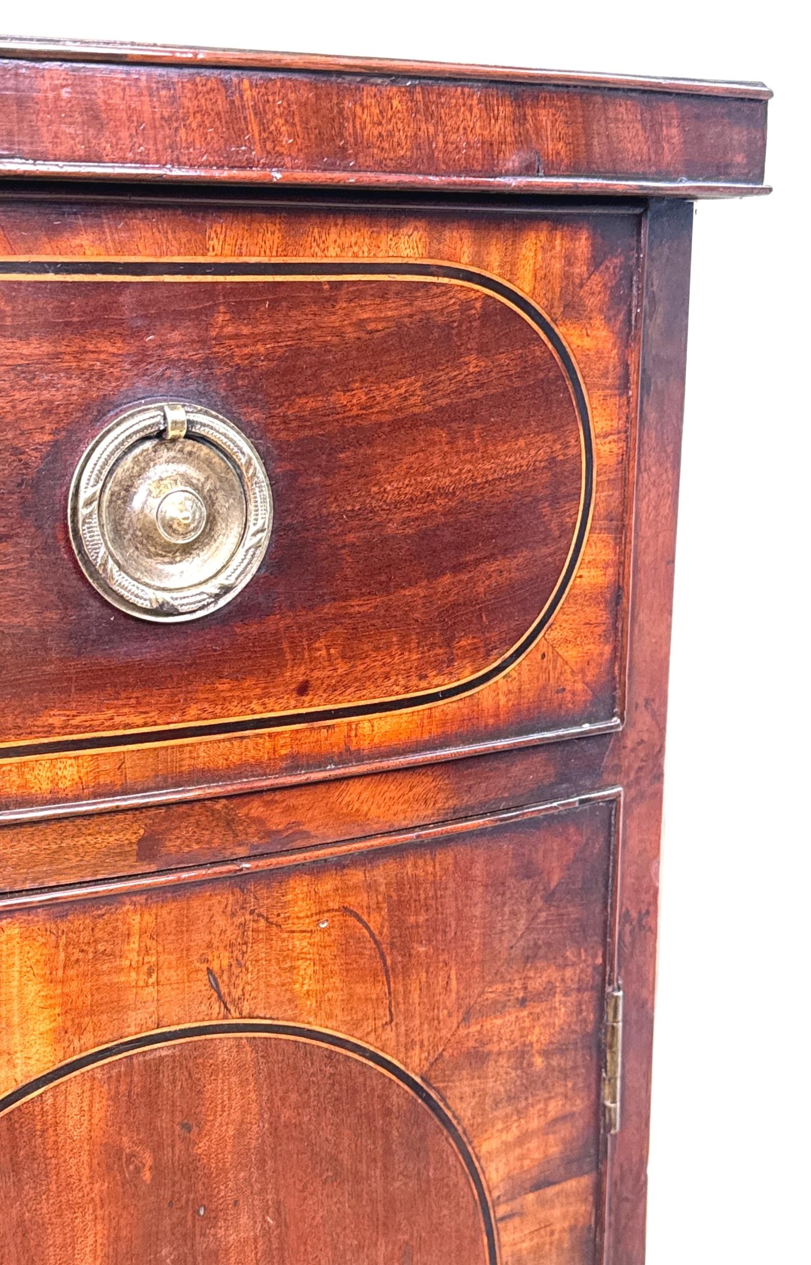 Georgian 18th Century Bowfront Side Cupboard For Sale 1