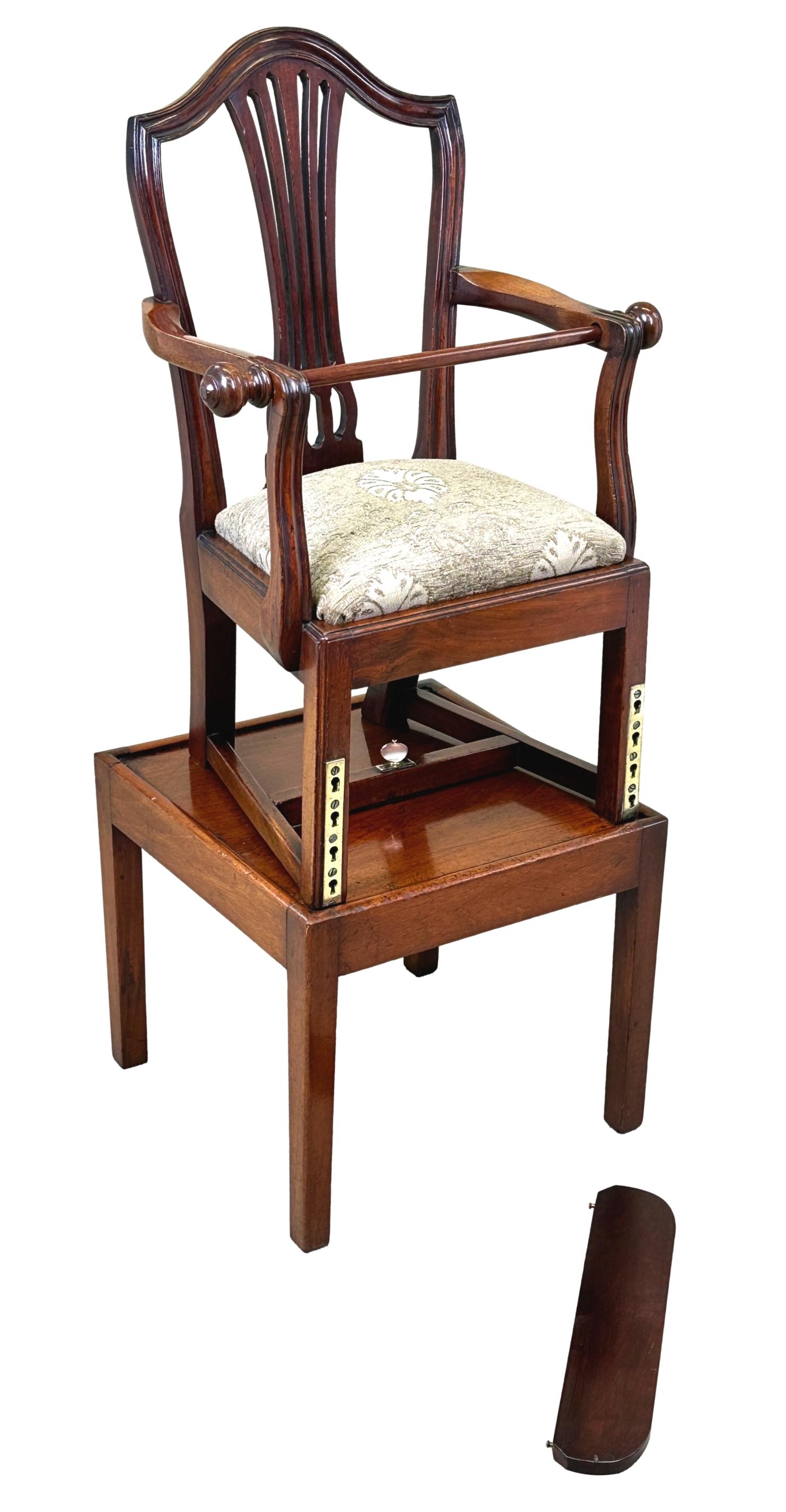 Hepplewhite Chaise haute géorgienne du 18e siècle pour enfant en vente