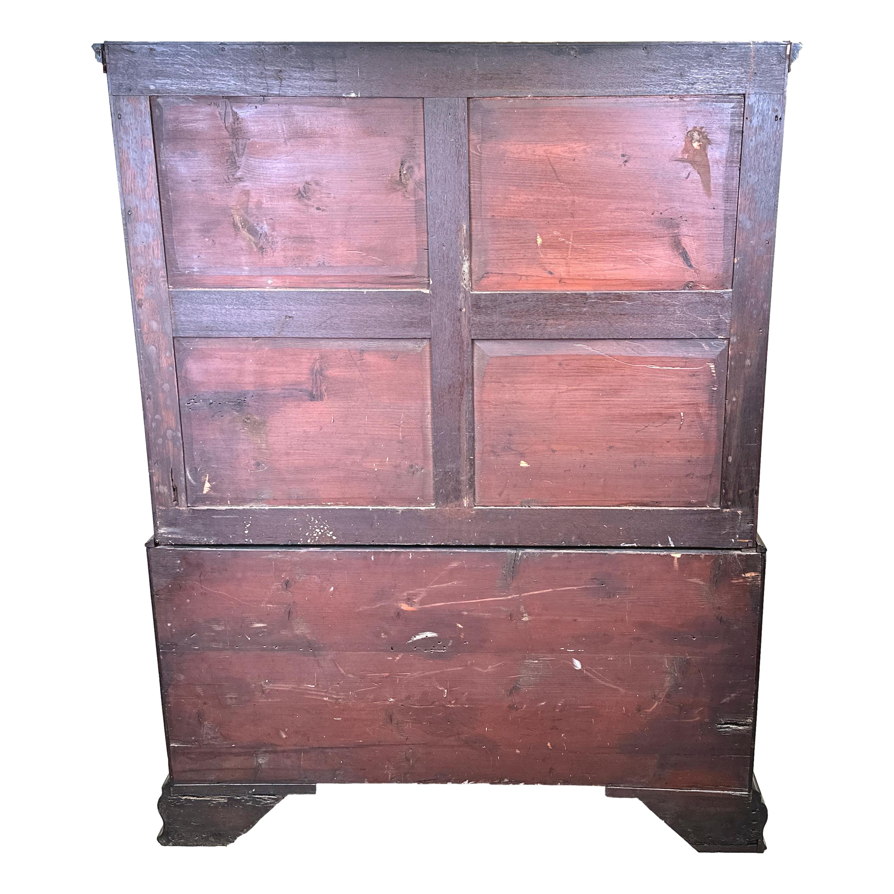 Georgian 18th Century Diminutive Linen Press Cupboard 1
