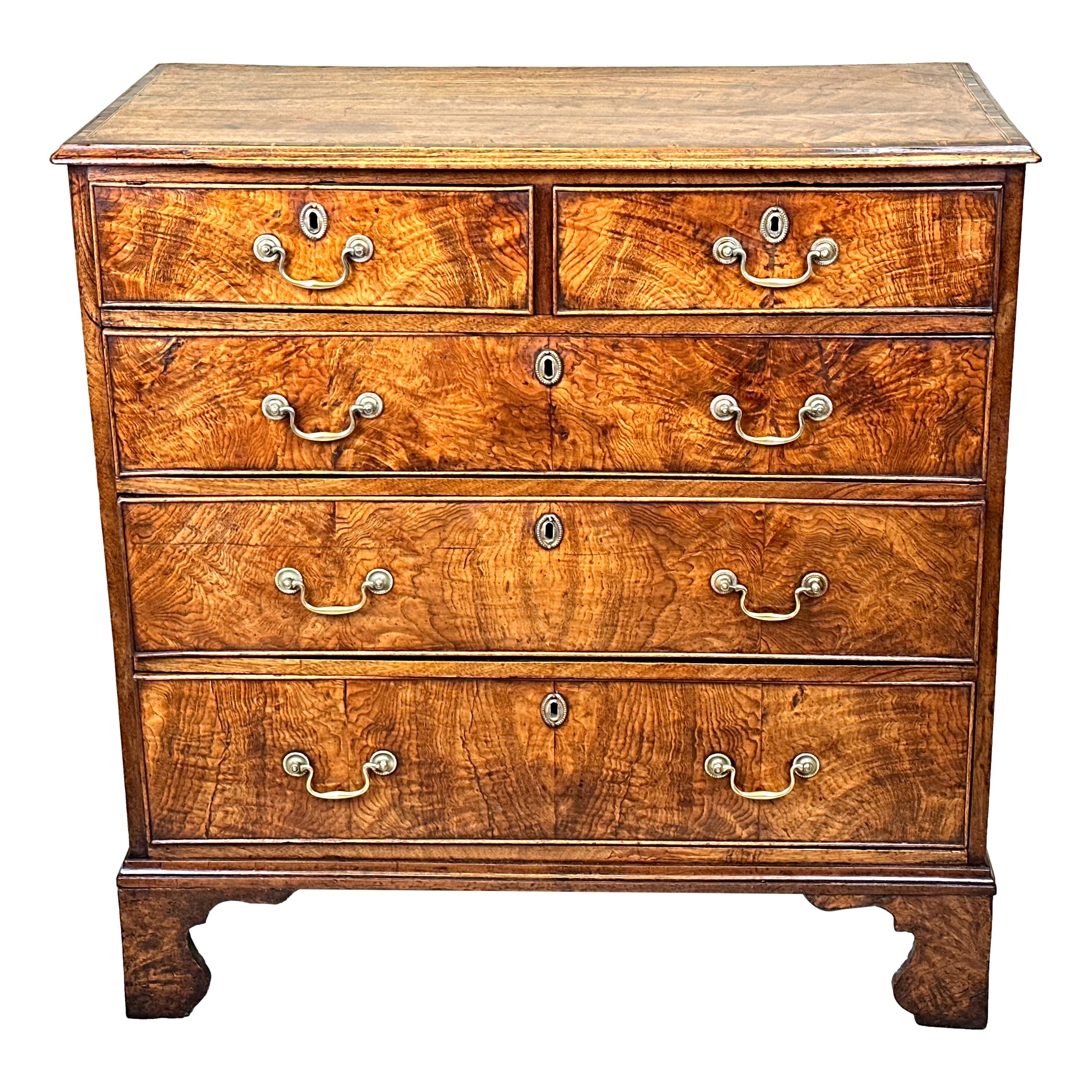 Georgian 18th Century Elm Chest Of Drawers For Sale 6