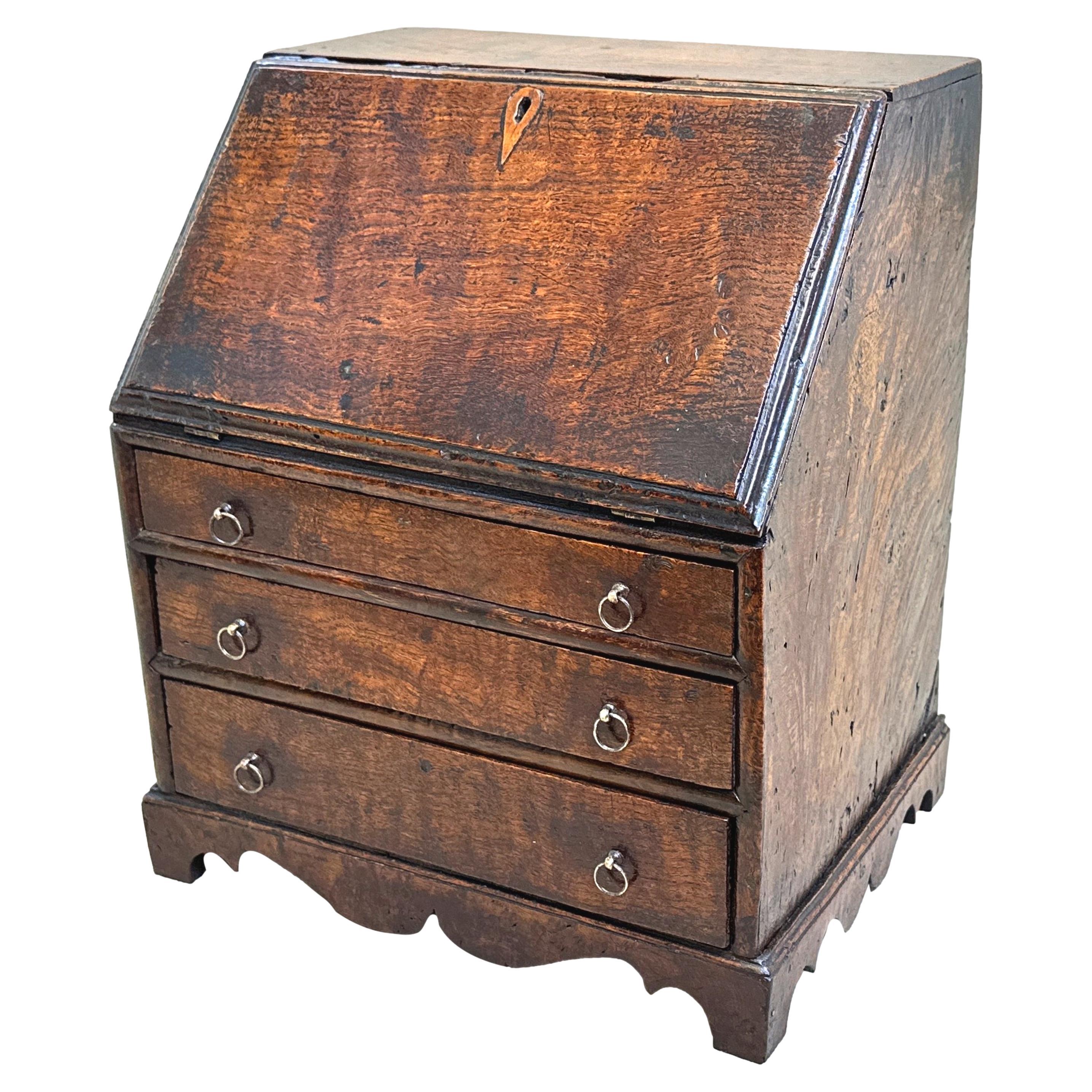 Georgian 18th Century Elm Table Top Bureau